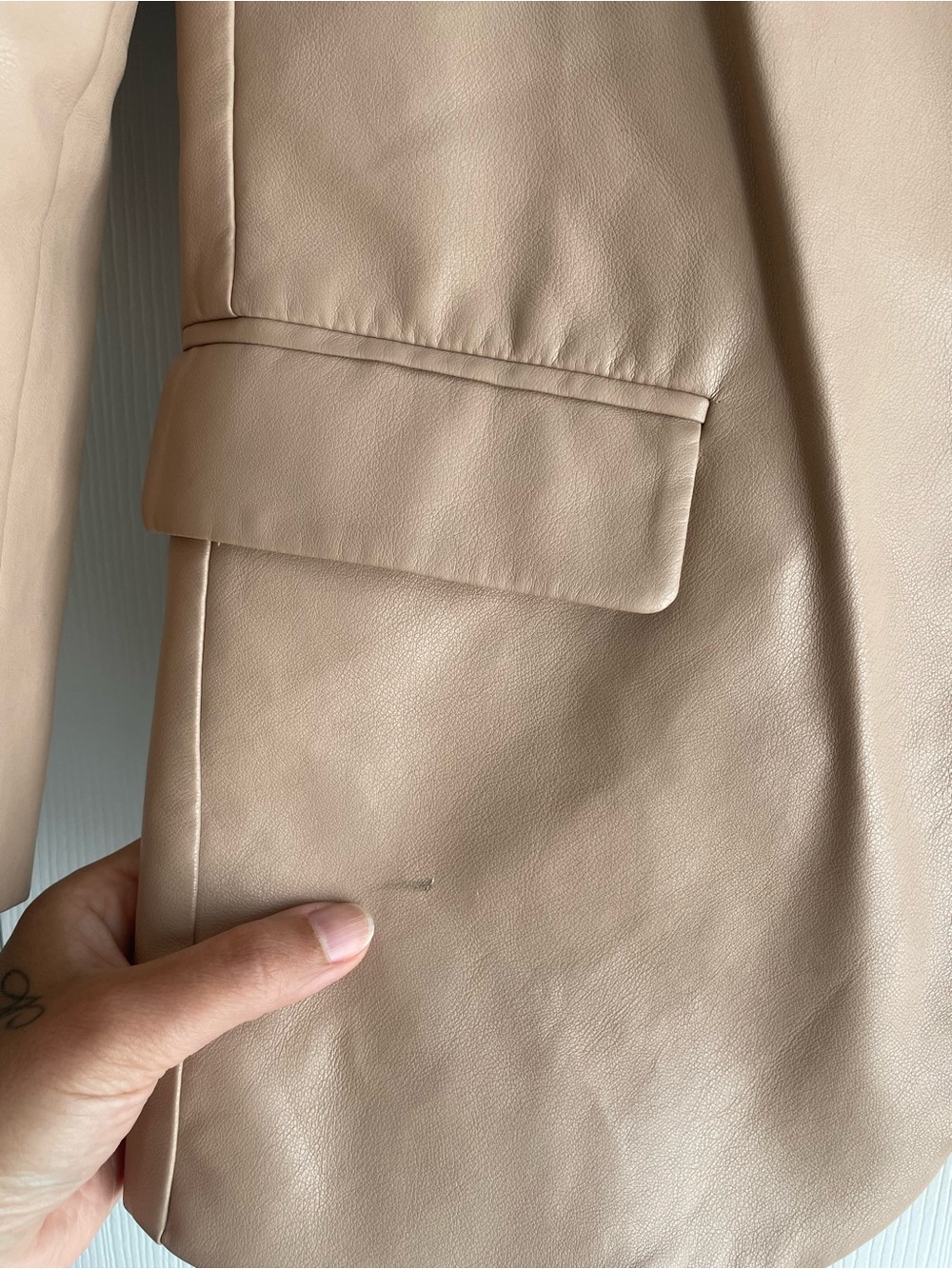 Oversized Faux Leather Blazer Jacket - Picture 5 of 7